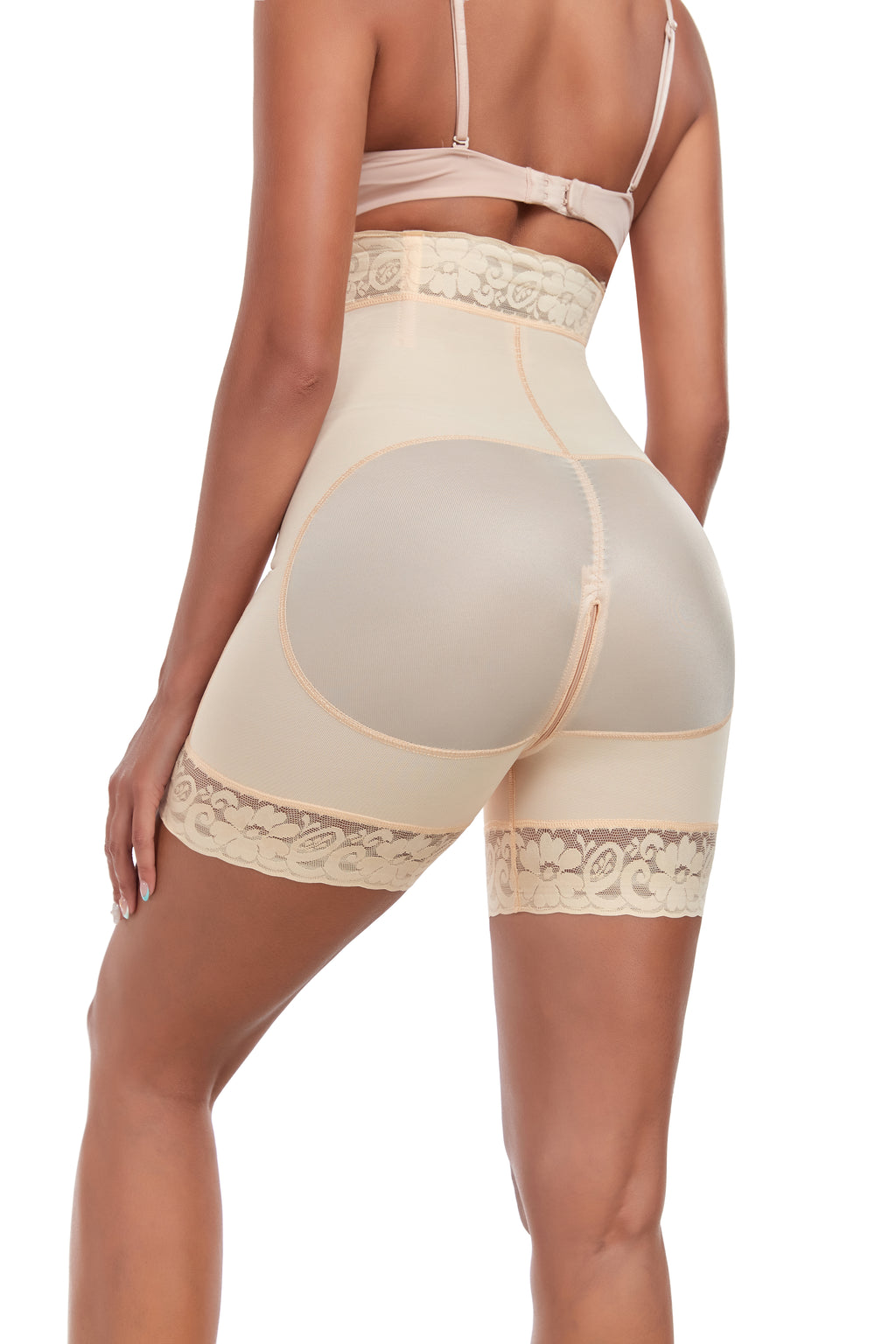 Lace-Trimmed High Waist Shapewear Shorts for Women | Tummy Control & Butt Lift Body Shaping Shorts