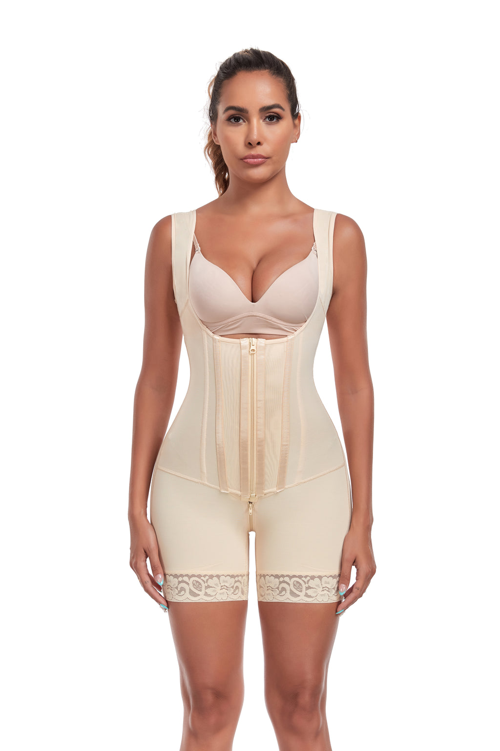 Women's zipper shaping bodysuit | Abdominal and hip tightening shaping with seamless fit design&nbsp