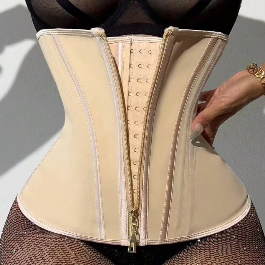 Women's Zip-Up Latex Waist Trainer | Firm Support Tummy Control Shaper